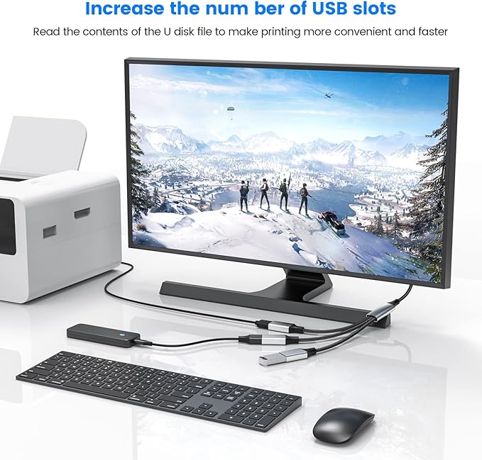 MOGOOD USB Type A Splitter 2Pack 1 Male to 3 Female USB2.0 Adapter USB Extension Cord for Charging/Data Transfer/Laptop/Mac