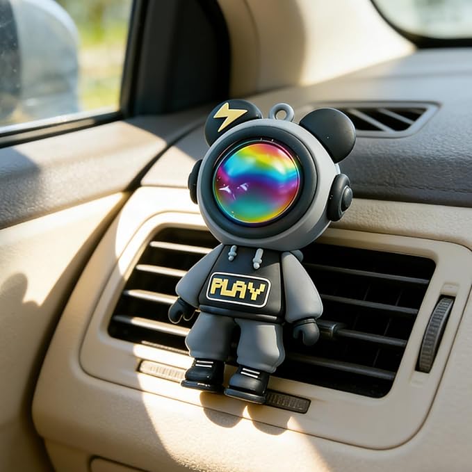 Car Air Freshener,Astronaut Vent Clip,Car Odor Eliminator,Car Air Freshener Clips (Black)