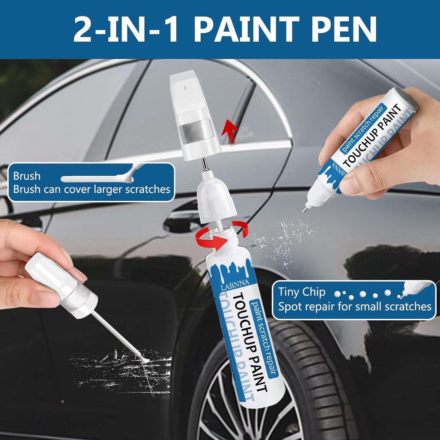 Sapphire Blue Pearl(WCH) Touch Up Paint for Subaru-Exact Match 2 in 1 touchup Paint Pen for Chips and Nicks Repair Car Paint Scratch Repair Kit