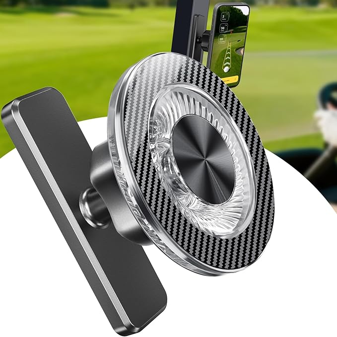 GBEAST Magnetic Golf Cart Phone Holder Compatible with MagSafe for iPhone 12-17 Series,360° Rotation Golf Accessories for Men Women,N52 Magnets Phone Mount for EZGO/Club Car/Yamaha, Ideal Golf Gifts
