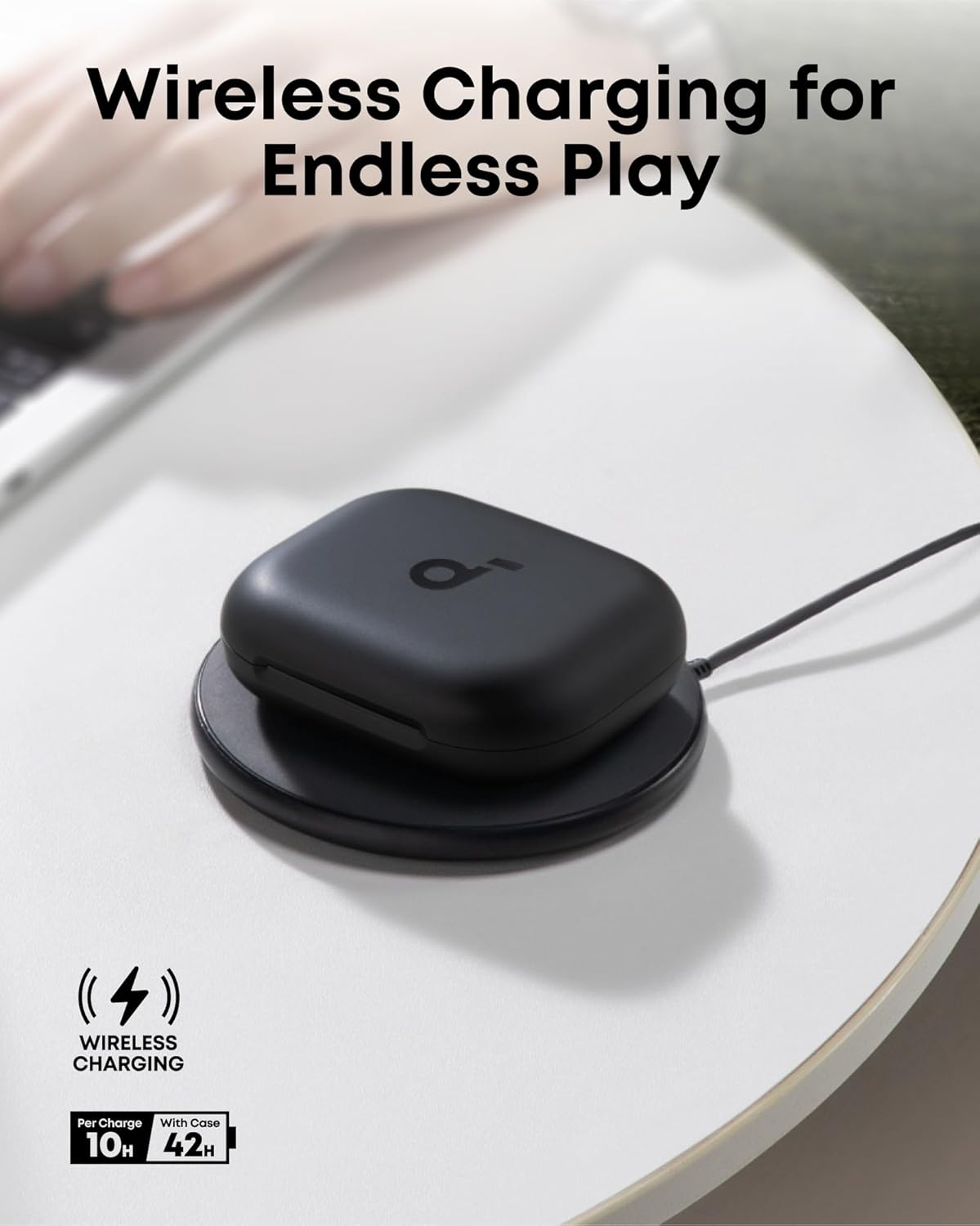 soundcore AeroFit 2 by Anker, Open-Ear Headphones, Translation Earbuds Real Time, 4 Adjustable Positions for Every Ear Size, 2x Richer Bass, Hi-Res, 42H Playtime, IP55,AI Clear Calls,Wireless Charging