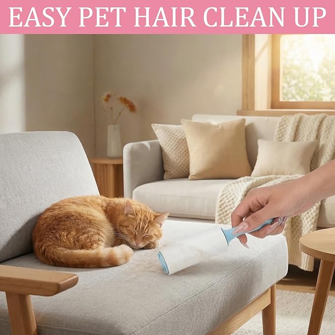 12 Pcs Mini Lint Roller Travel Size Portable Travel Lint Roller for Purse Pet Hair Clothes Furniture Car Compact Lint Bursh Sticky Small Cat Hair Removal Tool Gifts 360 Sheet