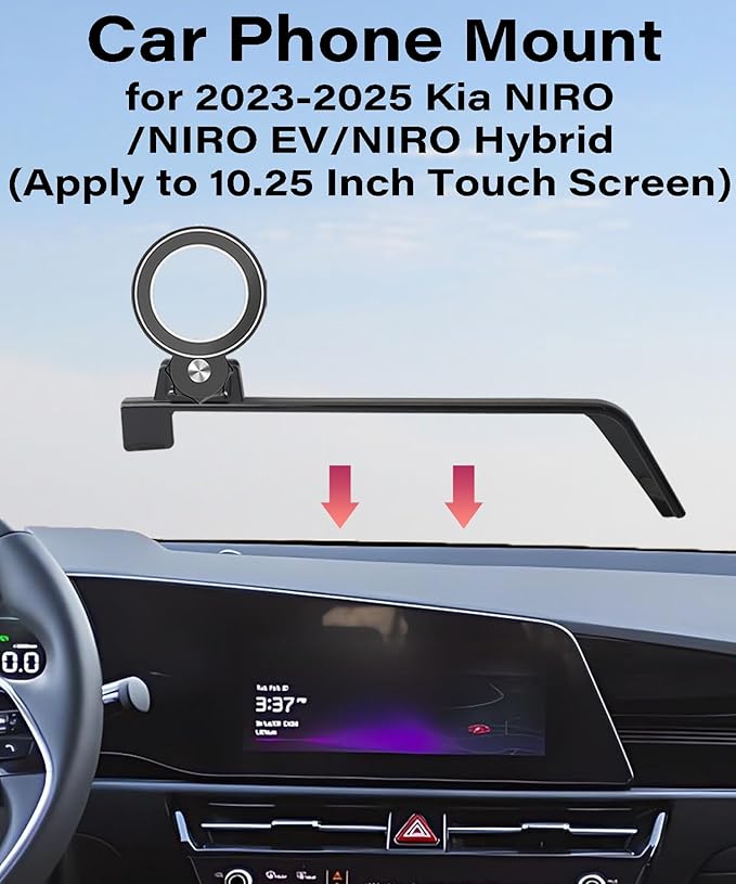 Car Phone Holder for 2023 2024 2025 Kia NIRO/NIRO EV/NIRO Hybrid Accessories Apply to 10.25 Inch Touch Screen Fixed Clip Magnetic Cell Phone Mount Hands-Free 360 Degree Rotation