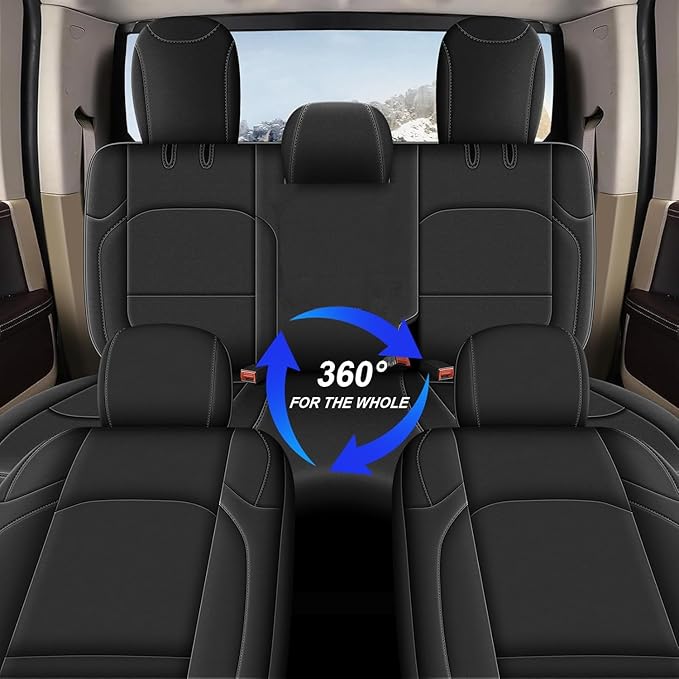 AOMSAZTO Custom Fit Seat Covers for Jeep Wrangler: JL 2018 2019 2020 2021 2022 2023 2024 4-Door Waterproof Leather Car Seats Cover Full Set