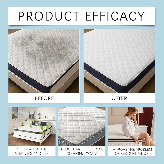 Powerful Mattress Yellow Stain Cleaner, Carpet Stain Remover, Urine Stains Remover for Mattress, Fabric Car Seat Cleaner, Oil Stains Removers for Clothes, No-Scrub Foam for Beds Sofa & Couch (1)
