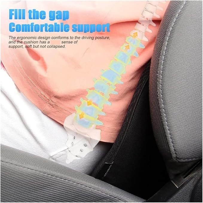 Universal Memory Foam Car Seat Cushion with Lumbar Support Pillow, Breathable Driver Comfort Pad