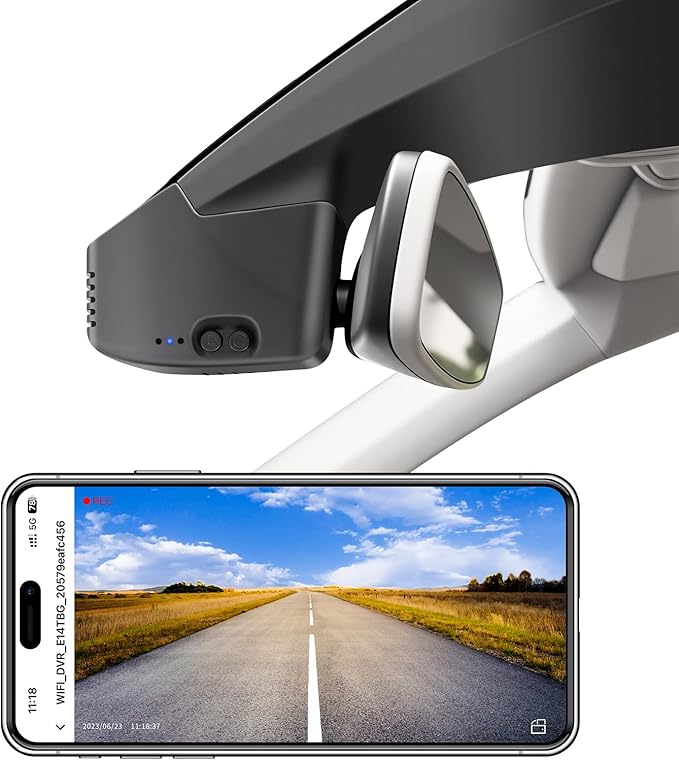 Mangoal 4K Dash Cam Custom fit for Volkswagen Tiguan 2018-2024 Gen2 AD/BW (Model B Black), Integrated OEM Look, UHD 2160P Video, App & WiFi, Loop Recording, Easy to Install, GPS, 64GB Card