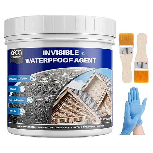Transparent Waterproof Sealant,500G Clear Liquid Invisible Polyurethane Waterproof Coating for Roofs Walls,Garden,Bathroom,Kitchen Indoor & Outdoor Water Proof Sealant