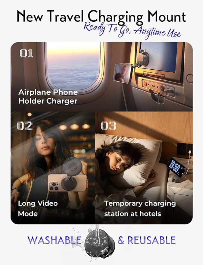 LISEN 15W Magsafe Car Mount Charger, Magnetic Wireless Car Charger, Suction Phone Mount, Vacuum Magnetic Phone Holder for Car Charger for iPhone 17 Pro Max 16 15 14 13 12, Samsung,Pixel, Gifts for Mom