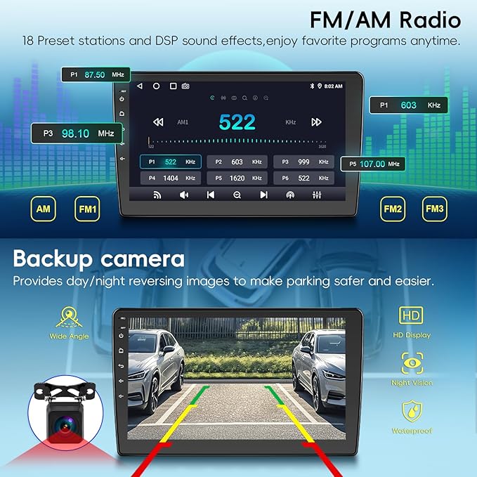 Car Radio Stereo for Chevy Silverado 2007-2013 GMC Sierra Yukon,2+64G Android 13 Touch Screen Radio with Wireless CarPlay Android Auto Bluetooth GPS Navigation Backup Camera