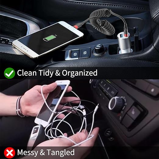 Coiled USB C to USB C Cable, 2 Pack 3FT USBC Car Charger Cord, USBC to USBC Coiled Cable Fast Charging for Carplay, iPhone 17/16/15 Plus/Pro Max, Samsung Galaxy S25 S24 S23, Pixel 10 9