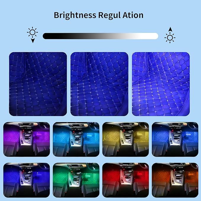 led car Lights Interior,Ambient Lighting car Interior,footwell Lighting for car,APP Control 16 Million Colors Music Sync,DIY Mode Multicolor LED Interior Lights for Cars,Trucks,SUVs,12V Power