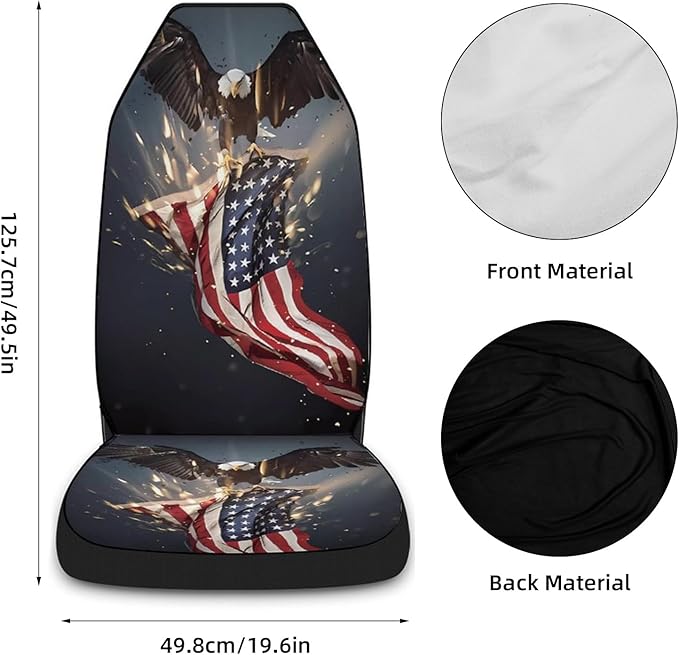 5 Pcs Premium Eagle Car Seat Cover, Breathable & Washable Car Seat Covers Full Sets, Fashionable Printed Seat Covers for Cars Interior, Universal Fit for Most Cars, Sedan, Truck, SUV