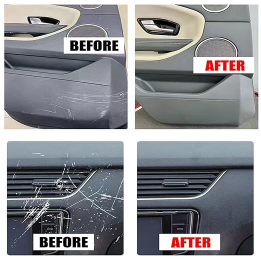 Dashboard Scratch Repair Kit, 100g Dashboard Restorer Interior with Sponge, Portable Scratch Repair Wax for Vehicle Parts, Car Wax Polish, UV Protection Scratchs Remover for Car Interior