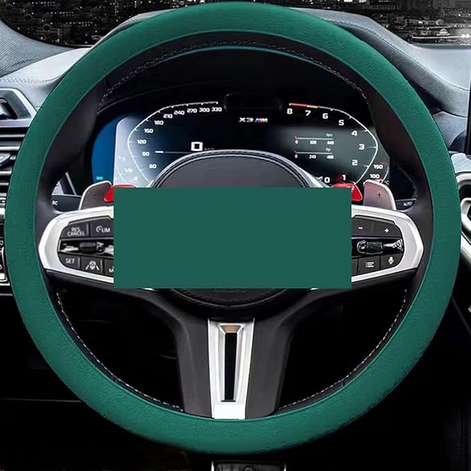 Cooling Steering Wheel Cover, Car Steering Wheel Cover, Anti-Slip Car Steering Wheel Protective Cover, Fit 12.6-16 Inch, for Car SUV Truck Van, for Women & Men (Dark Green)