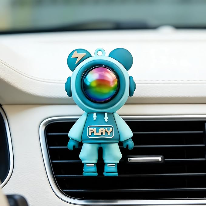 Car Air Freshener,Astronaut Vent Clip,Car Odor Eliminator,Car Air Freshener Clips (Green)