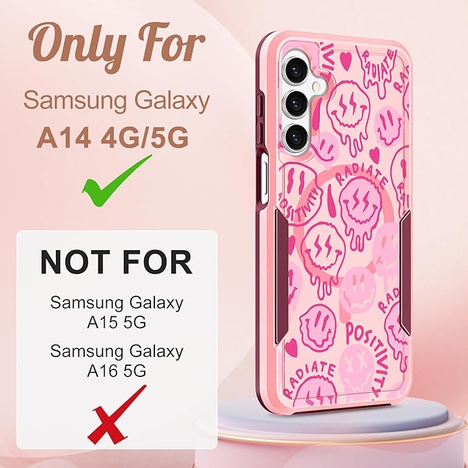 for Samsung Galaxy A14 5G Phone Case - Compatible with MagSafe Women Girls Cute Magnetic Protective Cover Girly Unique Fashion Heavy Duty Shockproof Design for Samsung Galaxy A14 5G Cases