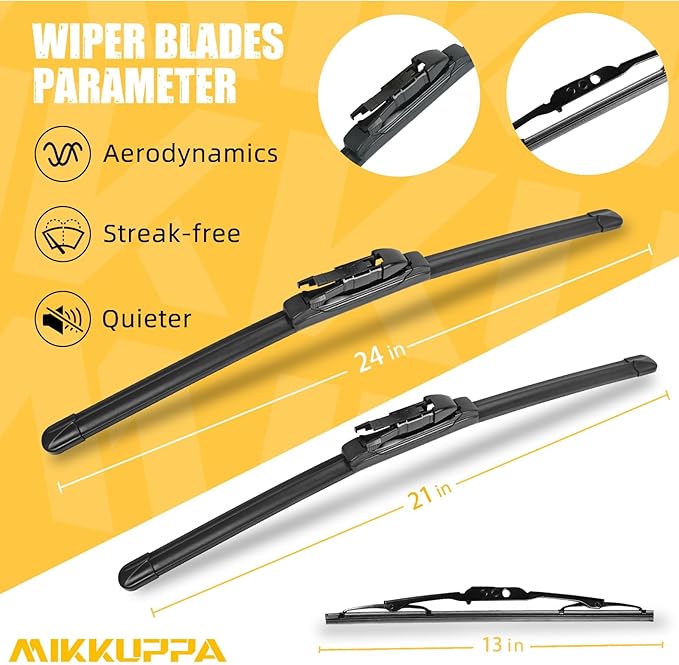 MIKKUPPA 24"+21"+13" Windshield Wiper Blades Replacement for Chevy Traverse 2012 2013 2014 2015 2016 2017 Original Factory Quality All Season Front Rear Wiper Blade Set - (Pack of 3)