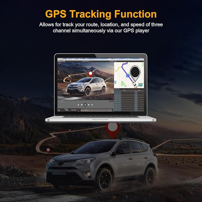 3 Channel Mirror Dash Cam with Front 4K, in-Cabin & Rear 1080P Cameras, Enhanced Night Vision, G-Sensor & Parking Monitor, 64GB Card Included, Triple Rear View Mirror Camera for Cars & Trucks