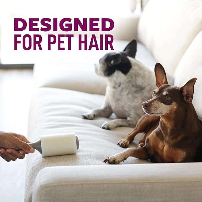 Scotch-Brite Pet Hair Pickup Extra Sticky Lint Roller,Designed for Removing Fur + Fluff on Couches,Clothes,Dog and Cat Beds,& More,95 Easy-Tear Adhesive Sheets Total (Pack of 4)