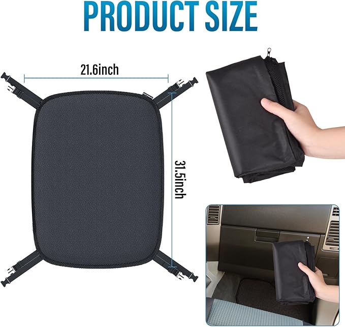 Car Ceiling Cargo Net,Reinforced Heavy-Duty Double-Layer Mesh Storage Bag,Large-Capacity Anti-Sagging Luggage Net for SUVs, Sedans Road Trips, Camping