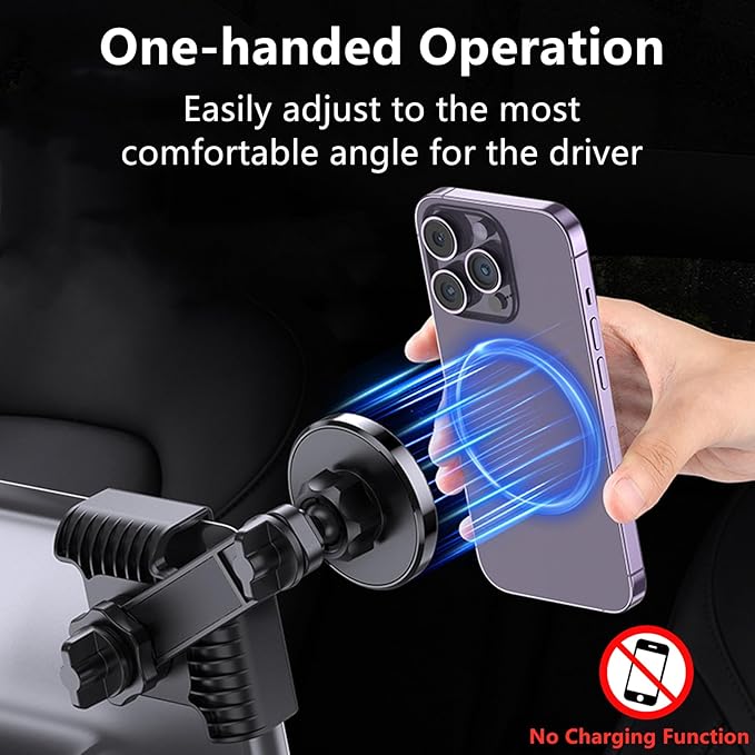 HZGAMER Tesla Phone Mount, MagSafe Strongest Magnet Power Magnetic Car Phone Holder Mount for Tesla 3/Y Accessories Fits for All iPhone & Android Phones - with Magnetic Ring