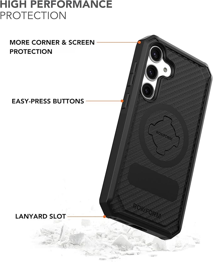 Rokform - Galaxy S24 Plus Case, Rugged Series, Magnetic Case with Twist Lock, Drop Tested Armor (Black)