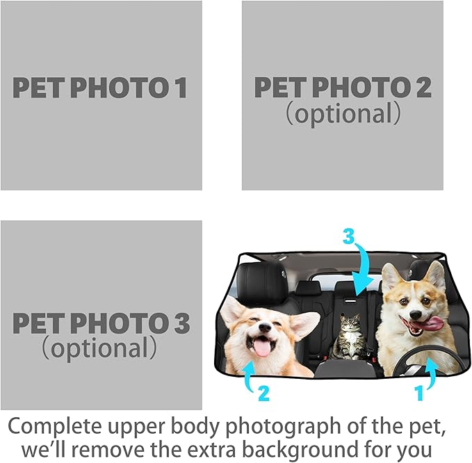 Socira Pet Dog Cat Custom Windshield Sun Shade Umbrella Foldable Personalized Car Visor Umbrella Customized Sun Shade Cover Sunshade Front Window Cover Car Accessories 57" X 30"