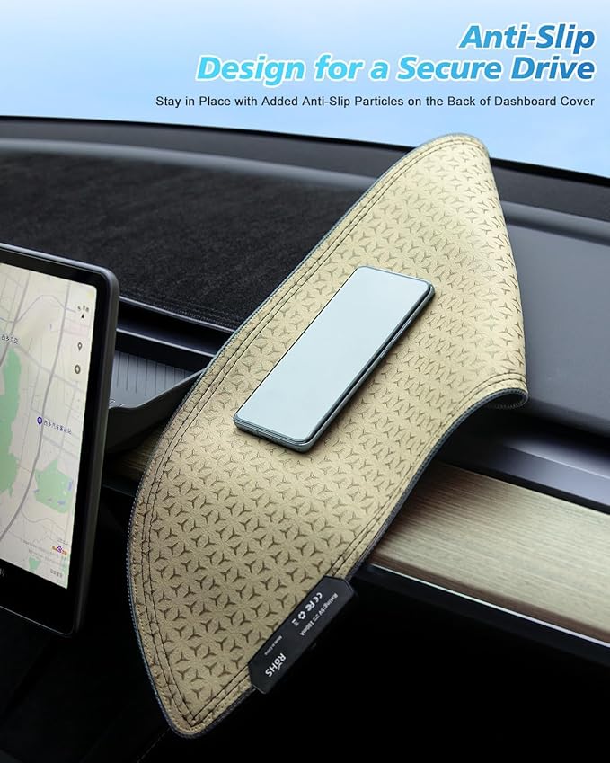 EVDANCE 2025 Upgrade Tesla Model 3/Y Accessories Dashboard Cover, LED Ambient Lighting Anti - Glare Sun Protection Dash Mat for Model 3 Y 2016-2024 [No Fit 2025 Y Juniper], Interior Tesla Accessories