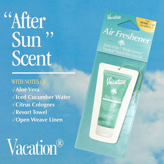 Vacation Air Freshener Variety Pack, 6 Exclusive Summer Scents, Includes Classic Lotion, Chardonnay Oil, After Sun Gel, Classic Whip, Super Spritz & Baby Oil Scents, Deodorizer for Car, Home & Office