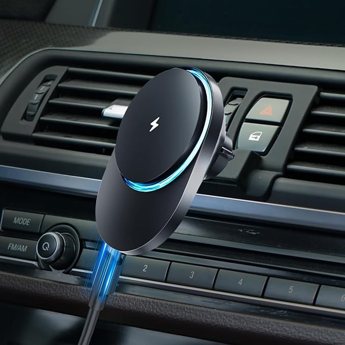 CLEC for BMW 5 Series 2011-2016 Magnetic Wireless Car Charger Phone Holder Mount Custom Fit for BMW 5 Series 2011-2016 15W Fast Charging Car Phone Holder Wireless Charger
