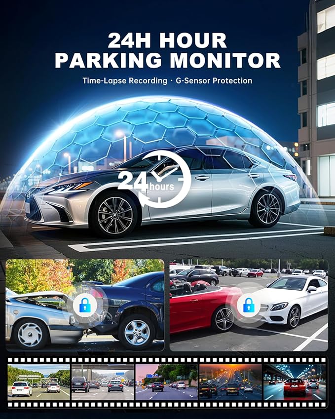 JOMISE 4K+4K Dash Cam Front and Rear, 20 Mbps+ Ethernet Transfer & Stable WiFi 6, Touch Screen Dash Camera for Cars with GPS, G-Sensor,Night Vision, 24H Parking Mode, Support 1TB(A80 Pro)