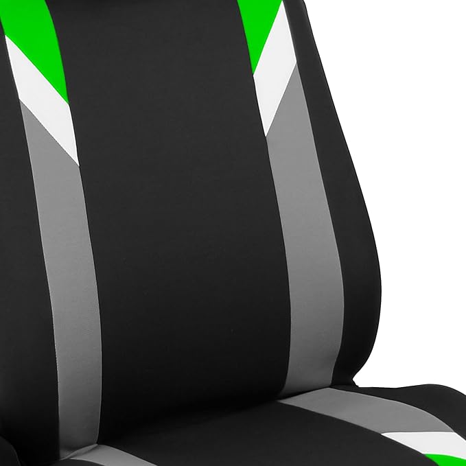 FH Group Automotive Seat Covers Airbag Compatible Front Seats Only Universal Fit Interior Accessories Cars Premium Modernistic Green Seat Covers Car Accessories for Vans Trucks SUV Car Accessories