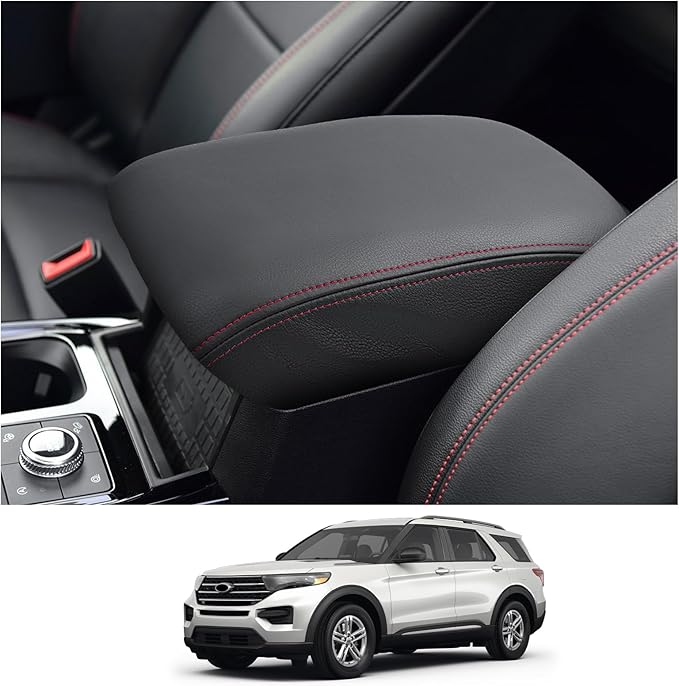 CDEFG 2020-2024 2025 Explorer Console Armrest Cover for 2024 2025 Ford Explorer Center Console Cover Middle Console Pad Arm Rest Central Consola Cover 2024 2025 Explorer Accessories