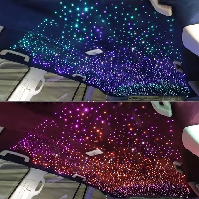 32W Twinkle Starlight Headliner Light,1100pcs 13.1ft Star Lights for Car Dual Color LED Fiber Optic Light RGBW Changing Color Stars APP/Remote Control Music Sync Car Interior Decro/Home/Party
