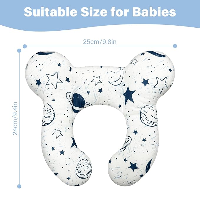 Baby Neck Pillows - Upgraded Toddler Travel Cushion for Toddler Head and Neck, Infant Neck Pillow for Car Plane Stroller Pushchair - Starry Sky