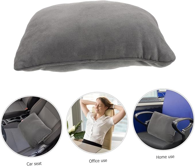 Ergonomic Car Seat Cushion for Driving Comfort PP Cotton Lumbar Support Pillow for Office and Car Stylish Grey Back Cushion Reduces Lower Back Easy Installation