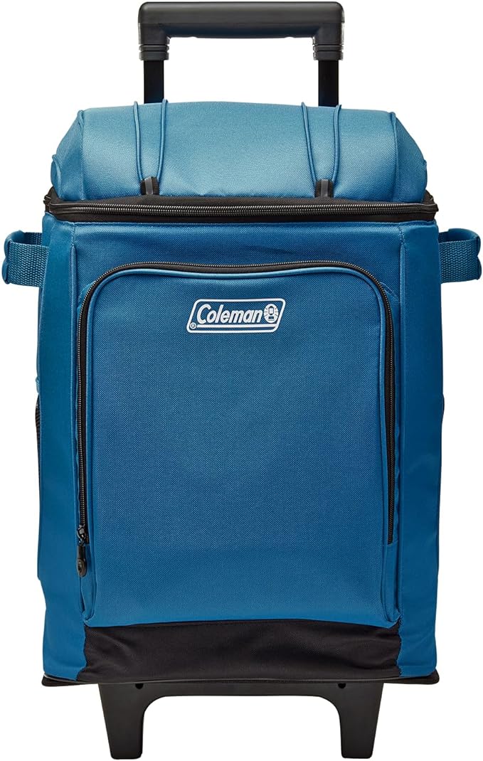 Coleman 42-Can Soft Rolling Cooler with Wheels, Leak-Proof Portable Insulated Chiller with 12+ Hour Ice Retention, Made with Recycled Materials