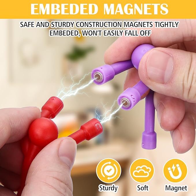 30Pcs Magnetic Travel Toys, Magnets Men for Kids, Cute Magnetic People Airplane Car Toddler Travel Essential, Fridge Magnets Sensory Fidget Toys for Adults Kids