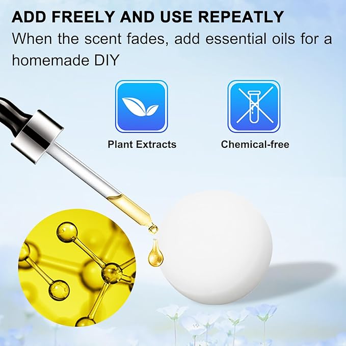 24 Pack Ocean & Lemon Car Air Freshener Refills, Car Air Vent Clip Freshener Replacement Pads, Solid Fragrance Scent Refill Tablets