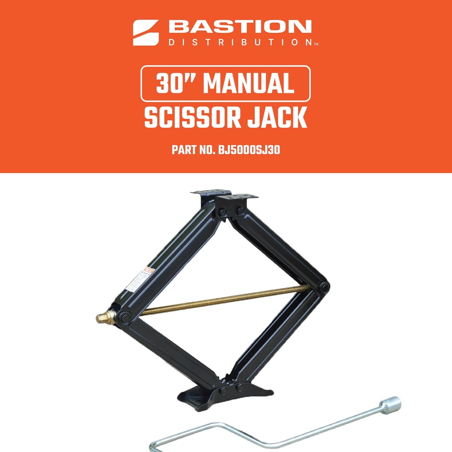 Bastion Distribution Four 30" Scissor Jacks with a Crank Handle | 5000lbs Capacity | Adjustable 5-30” Height | Leveling & Stabilizing | BJ-5000MSJ30