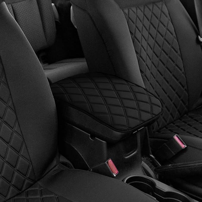 FH Group Neosupreme Black Diamond Pattern Center Console Pad – Water-Resistant Armrest Cover Protector for Cars, SUVs & Trucks