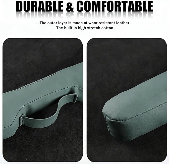 2026 New Car Seat Gap Filler 2 Pack,Leather Seat Gap Filler Strip with Fix Strap to Avoid Items from Falling,Universal Car Seats Gaps Plug Cars Interior Accessories (Grayish Green)