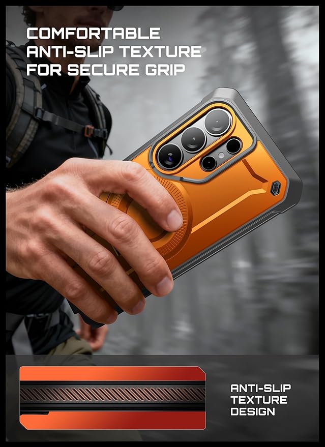 SUPCASE for Samsung Galaxy S26 Ultra Case with Stand, Military-Grade Drop Protection, Compatible with Wireless Charging/MagSafe, Built-in Screen Protector & Front Frame – UB Pro Mag, Coral