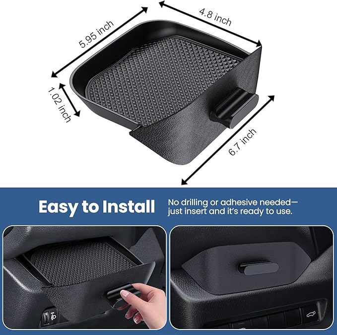 DIAMOOKY Upgraded Center Console Organizer Compatible with Toyota RAV4 2025 2024 2023 2022 2021 2020 2019 Interior Accessories, Drivers Side Cubby Drawer Organizer Storage Box