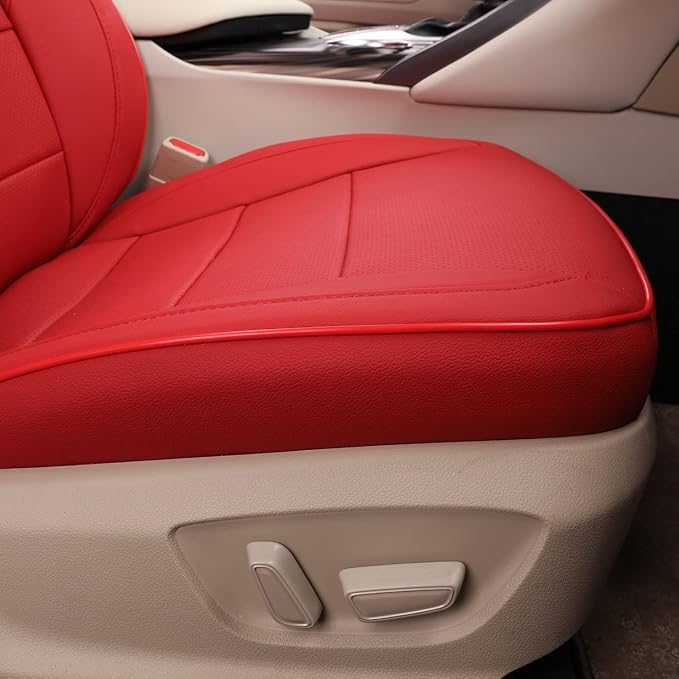 EKR Camry Seat Covers for Toyota Camry L, LE, SE 2018-2024 & SE Nightshade 2020-2024,(Not for Hybrid) Leather Car Seat Cover Full Set for Trucks SUV-Faux Leather (Red)