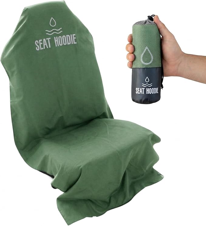 Car Seat Towel | Premium Microfiber Towel Seat Covers for Cars | Universal Fit & Machine Washable | Portable Car Seat Towel Cover After Gym, Yoga, Beach (Forest Green)