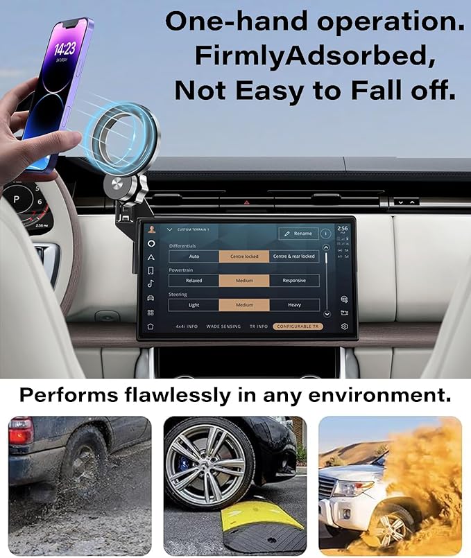 Car Phone Holder for 2023 2024 2025 Land Rover Range Rover/Range Rover Sport Accessories Apply to 13.1 Inch Touch Screen Fixed Clip Magnetic 360° Rotation Cell Phone Mount Hands-Free