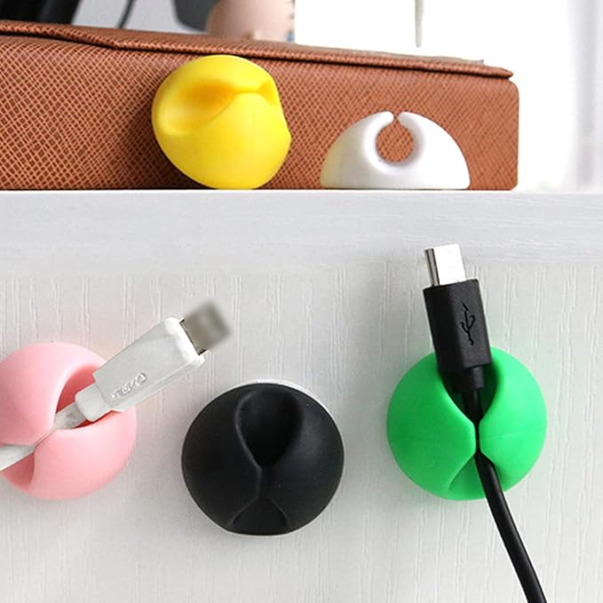 Easy Install Cable Holder Feature Cord Manager Auto Adhesive Design for Various Surfaces in Car Use to Organizers Wires Cable Management