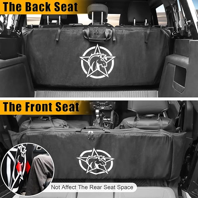 Soft Top Window Organizer Storage Bag Protection Compatible With For Ford Bronco 2021 2022 2023 2024 2025 4 Door Plush Multi-Layer Soft-Top Window Protector Bag（Black）